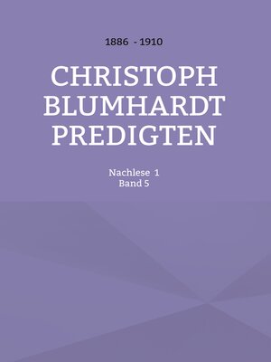 cover image of Christoph Blumhardt Predigten